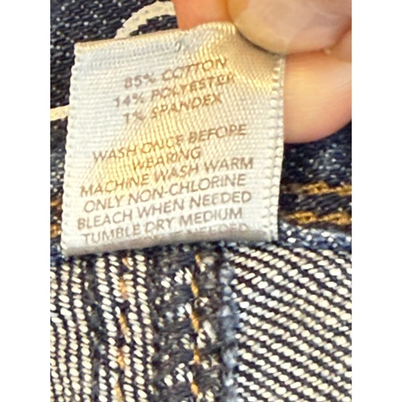 Loft Dark Wash Denim Cropped Straight Leg Jeans Women's Size 10 Modern - Picture 11 of 12